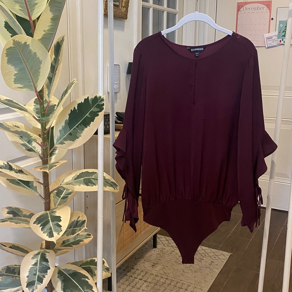 Burgundy Long Sleeve Bodysuit